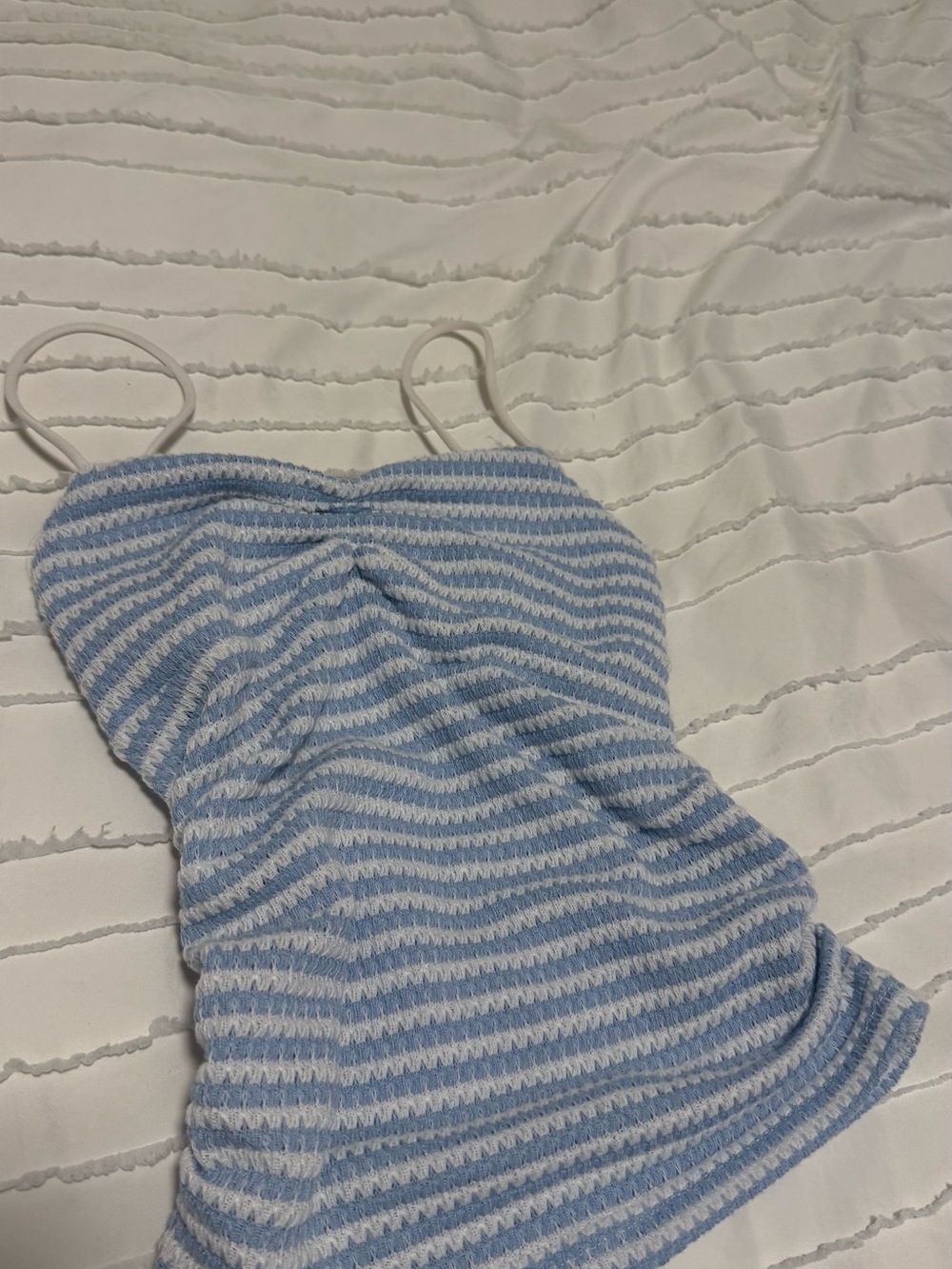 Branded Light Blue & White Striped Kids One-Piece